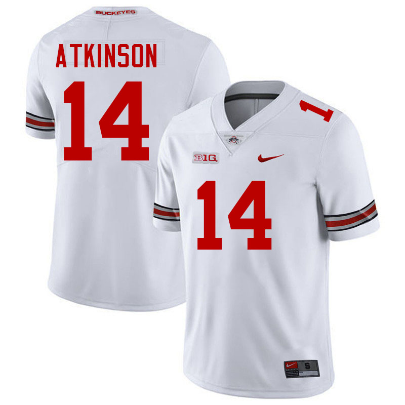 #14 Beau Atkinson Ohio State Buckeyes Jersey College Football Uniforms-White